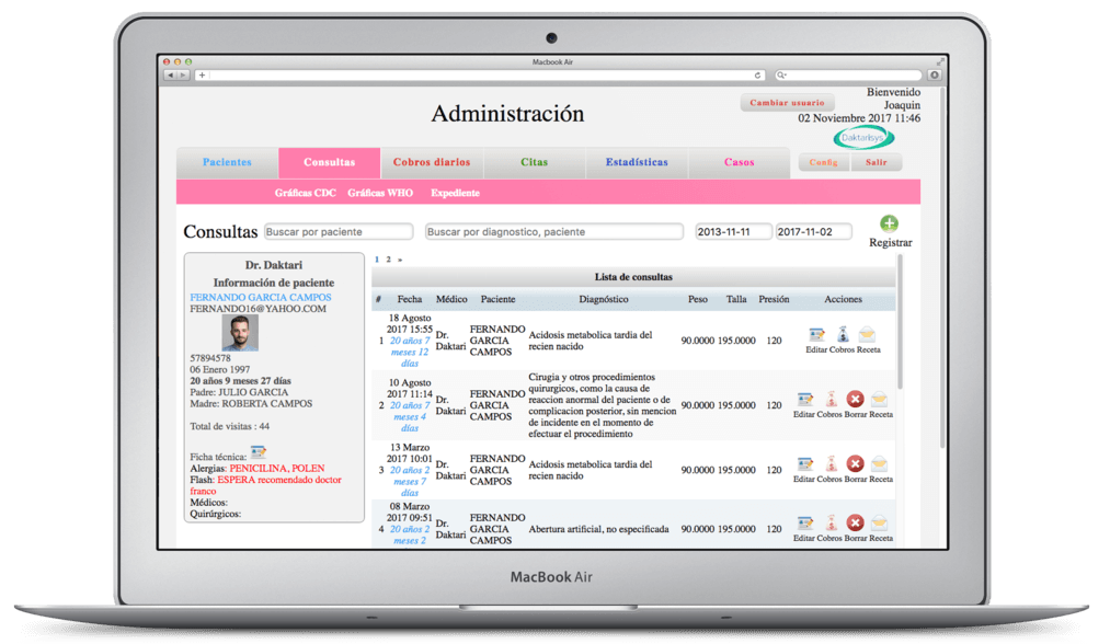 Daktarisys Expediente Clínico Electrónico GRATIS
